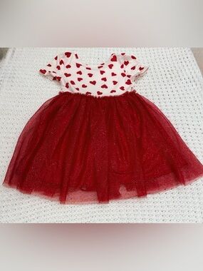 Lilt Kids' Heart Tulle Dress & Sequin Purse Set in red/ivory size 5.